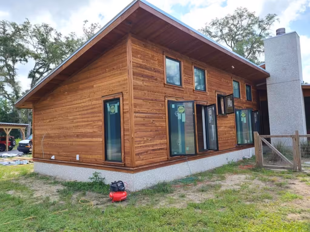 Modern home exterior with fresh professional paint finish